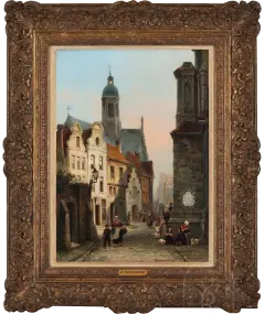 Cornelius christian dommersen 1842 1928 gezicht op stadscentrum 1